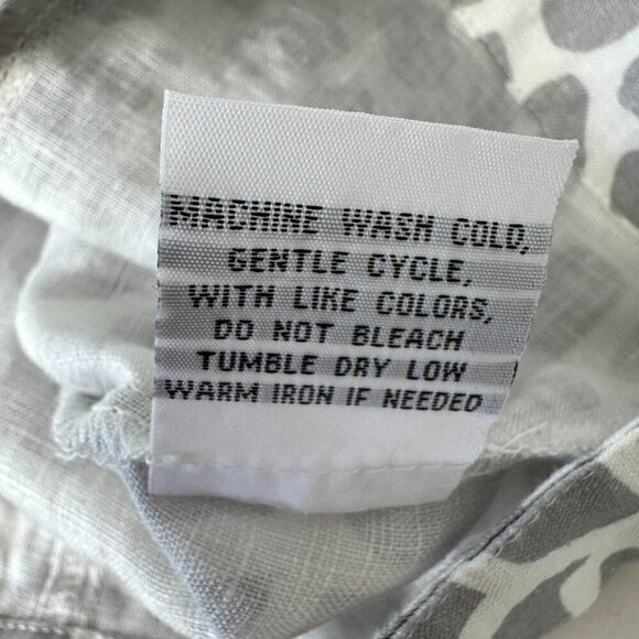 Pure Amici Button-up Jacket XS Gray White Animal Print 100% Linen - Picture 8 of 10